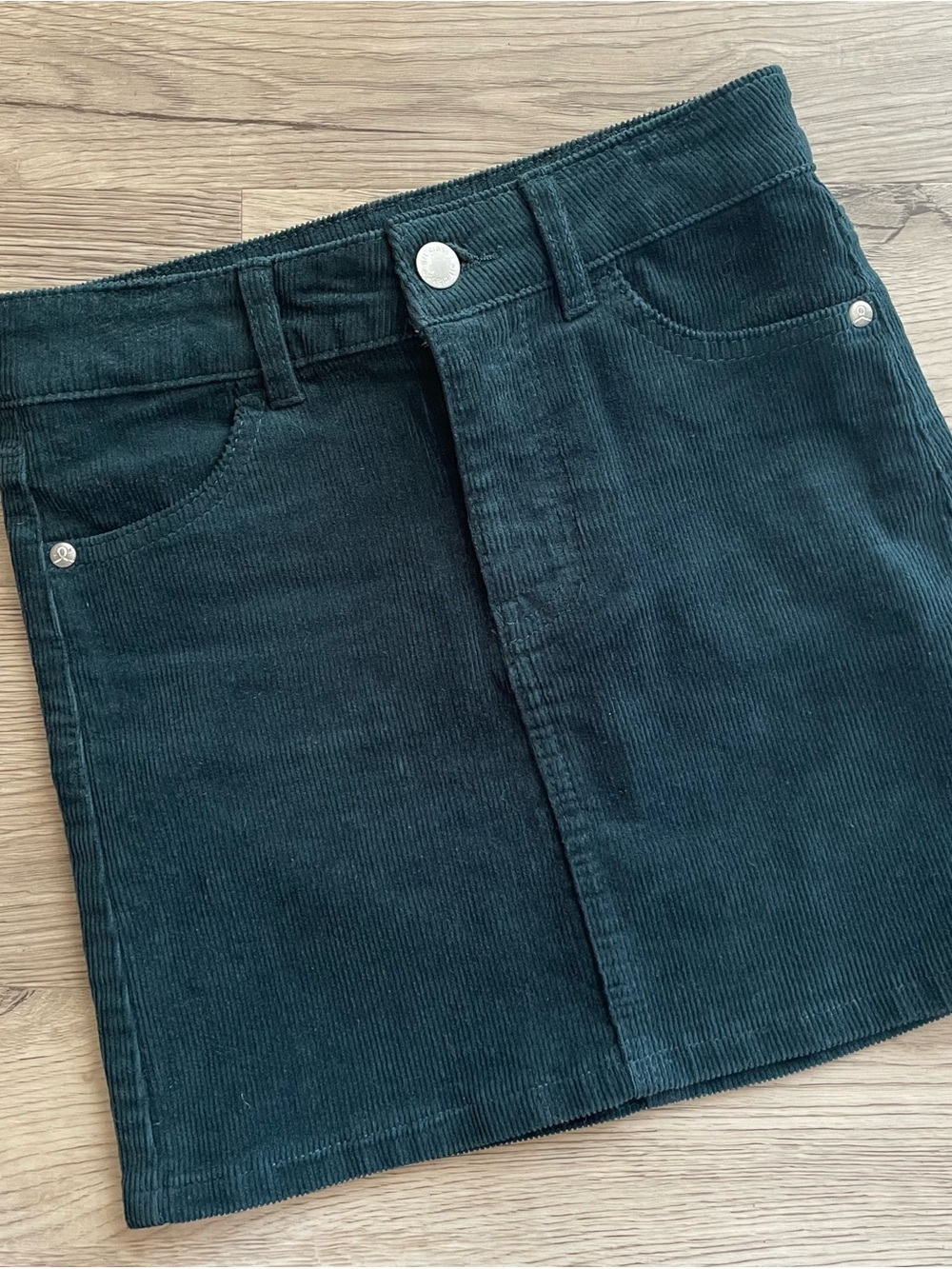 art class | Dark Teal Corduroy Skirt for Girls | Size M (7/8)